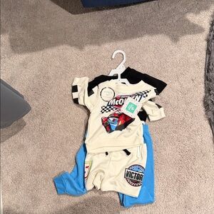 Kids Racing Car Outfit Set 4pc